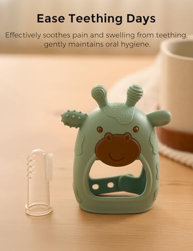 Momcozy Baby Kit, Baby Shower & Registry Essential Kit for Grooming & Cleansing Care, Includes Electric Nail File, Teether, Bath Brush, Cradle Cap Brush,Comb, Finger Toothbrush,Newborn Must-Have - size: Glow Baby Kit