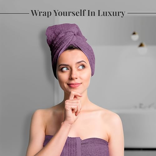 Tens Towels Pack of 4 Extra Large Bath Towels 30 x 60 Inches, 100% Cotton, Larger & Lighter Weight, Quicker to Dry, Super Soft and Absorbent, Perfect for Bathroom, Purple - color: Purple