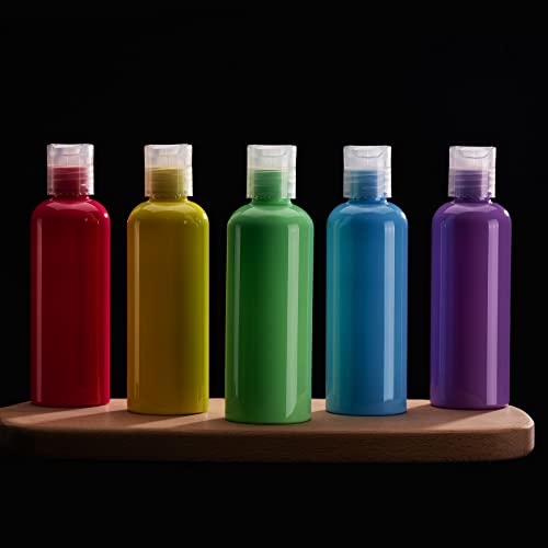 Travel Bottles for Toiletries 3.4 oz - Travel Size Containers for Shampoo Plastic - Small Empty Lotion Squeeze Bottle for Liquid TSA Approved - Leak Proof Mini Conditioner Refillable 5Color 100ml - color: 5Colors