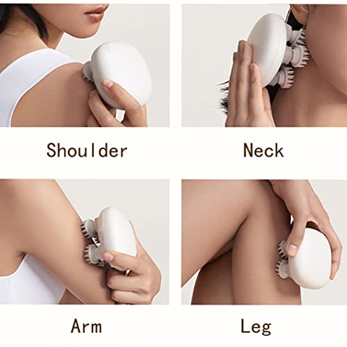 Electric Scalp Massager, Head Scratcher Mimics Four-Finger Kneading Massage, Rechargeable & Waterproof, Pets Massager - color: White, size: Standard