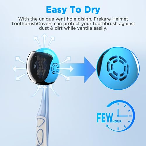 Frekare Toothbrush Covers Caps, Toothbrush Cover Brush Pod Case, Toothbrush Case Protector Fits Most Manual And Electric Tooth Brushes For Bathrooms Household Travel 4 Pack - color: White, White, Grey, Black