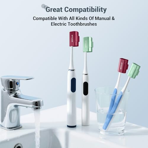 Aluminum Alloy Toothbrush Cover Cap, Long-lasting Toothbrush Head Covers Travel Toothbrush Protector Case for Electric and Manual Brushes, 2 Pcs, Red+Green - color: Red+Green