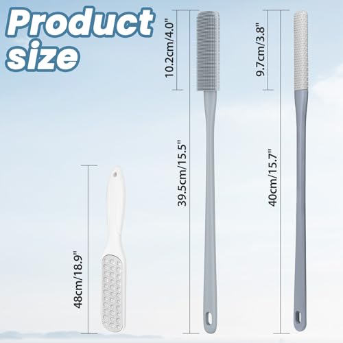 Pack of 3 Silicone Toe Cleaning Brush,Soft Brush Foot Scrubber Long Handle Bathroom Shower Bath Brush Wet and Dry Use for Seniors,Elderly, Men and Women (Grey) - color: Grey