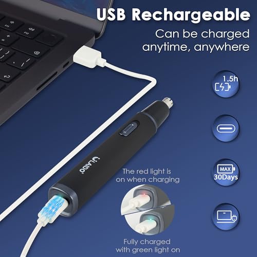 Nose Hair Trimmer for Men, Painless 3 in 1 Grooming Kit for Nose, Ear, Eyebrow & Body Hair, Rechargeable No Pull No Snag Trimming with 3 Waterproof Replacement Heads, Easy Cleansing - size: 3 in 1