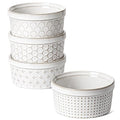 LE TAUCI Ramekins 8 oz, Ramiken for Creme Brulee, Lava Cake, Pudding, Souffle, Pot Pie, Ceramic Baking Dishes, Oven Safe - 4.3 inch, Set of 4, Arctic White - color: Arctic White, size: 8 oz