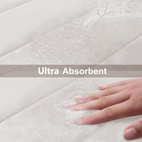 Buganda Memory Foam Bath Mat, 40" x 24", Ultra Soft Bathroom Rugs, Water Absorbent and Machine Washable Bath Rug Runner for Bathroom, Shower, and Tub, Cream - color: Cream, size: 40" X 24"