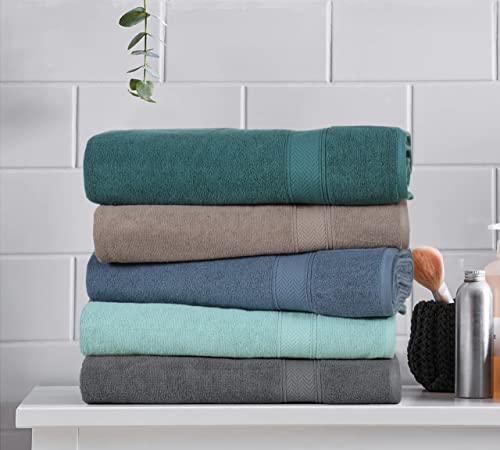 HILLFAIR 600 GSM- 40 x 80 Inches- 100% Cotton 2 Pc XXL Oversized Bath Towel Set- Soft Highly Absorbent Jumbo Bath Sheets Towels Sets- Quick Dry Oversized Bath Towel Sets for Hotel Spa Pool- Platinum - color: Platinum, size: 2 Pc XXl Oversized Towel Set