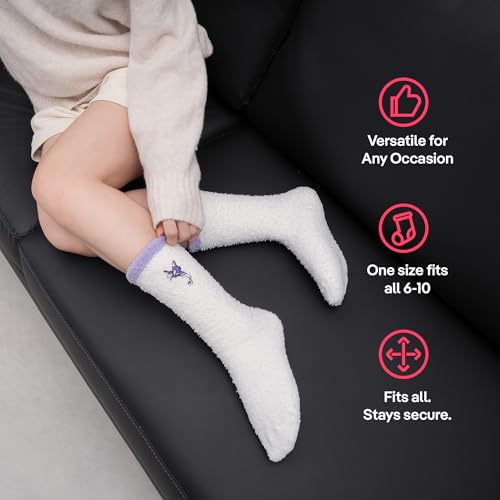 CoolMate Cozy Soft Cloud Socks, Fuzzy Socks for Women - color: D.01 - Embroidered Butterfly