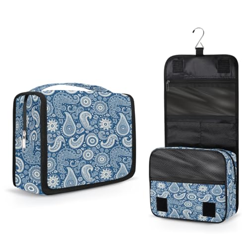 Travel Hanging Toiletry Bag for Women Girl Kinds Of Paisley Ethnic Print Cosmetic Bag Waterproof Makeup Organizer for Accessories, Shampoo, Full Sized Container, Toiletries for Bathroom Shower - color: E 07