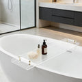 Bathtub Tray, 1 or 2 Person Bath and Bed Luxury Bathtub Caddy Tray Clear Acrylic Bathtub Caddy Tray with Gold Handles Accessories for Bath Tub, 31x9 Inch