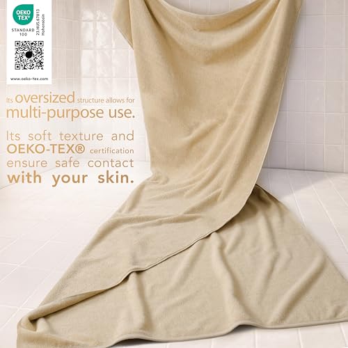 Cotton Paradise 100% Cotton Turkish Towel, Soft Absorbent Quick Dry, 40x80 Oversized Bath Sheet Towel, Beige - color: Beige, size: 1 PC 40x80"