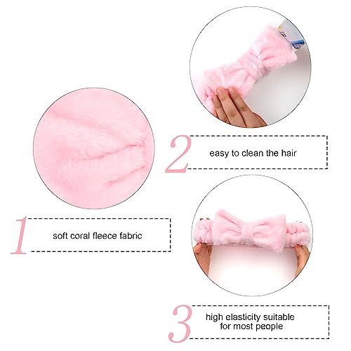 Semato Bachelorette Party Favor Set - Bride & Bridesmaid Spa Headbands(1 bride+6 Pink) - color: 1 bride+6 pink