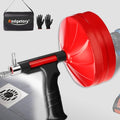Drain Snake Auger, 50 Feet Flexible Plumbing Snake with 1/4" Drill Adapter, Manual or Drill Powered Drain Cleaner for Kitchen Sink, Bathroom & Shower Drains, Includes Gloves Storage Bag, Red - color: Red-50FT