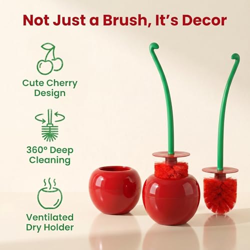 Toilet Bowl Brush with Holder Set: 360°Under Rim Toilet Scrubber 2pcs for Daily Home Cleaning-removes 99% of Stains in 30 Seconds with Zero Residue