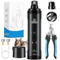 VIWIK Dog Nail Grinder, Dog Nail Trimmers for Large Medium Small Dogs & Cats, Super Quiet Electric Pet Nail Clippers Kit with Light, 2-Speed USB Rechargeable Pet Paws Grooming Tool Black - color: Black+Blue
