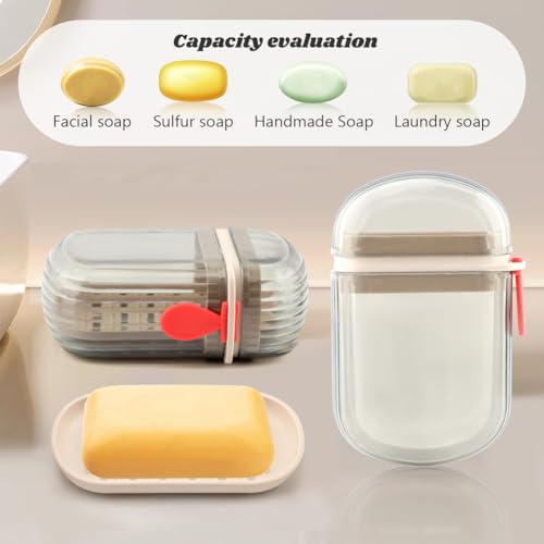 2 Pcs Travel Soap Case,Versatile Portable Travel S-OAP Box Leakproof Soap Container with Lid for Bathroom Shower Gym School Camping Vacation and Outdoor Activities(Size:2 pcs)