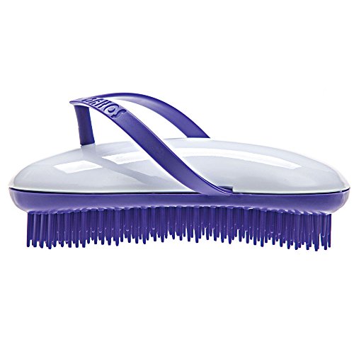 B129 Shower Head Brush/Exfoliator Shampoo Brush/Head Massager Scalp Stress Relax Shower Brush/Scalp Scrub Hair Brush Massager/Hair Massager for Hair Growth/Scalp Dandruff Brush Small Hair - color: Purple Cotton