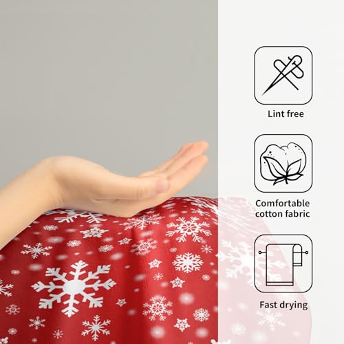Miaoquhe Winter Snowflakes Bath Towels for Bathroom Set of 2 Winter Hand Towels 14”x28” Xmas Hand Towels for Bathroom Soft Absorbent Washcloths Towel Christmas Decorative Towel for Home Hotel Spa Gym - color: Christmas Red Snowflakes