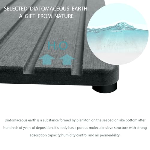 NiuYichee 2 PCS Water Absorbent diatomite Coasters, 12" x 5.5" Water Absorbing Stone Tray for Sink, Stone Drying mat for Kitchen Counter, Stone soap Tray Used for Hand Soaps & toiletries & Plants - color: Dark Grey, size: 12.2 x 5.5 inches