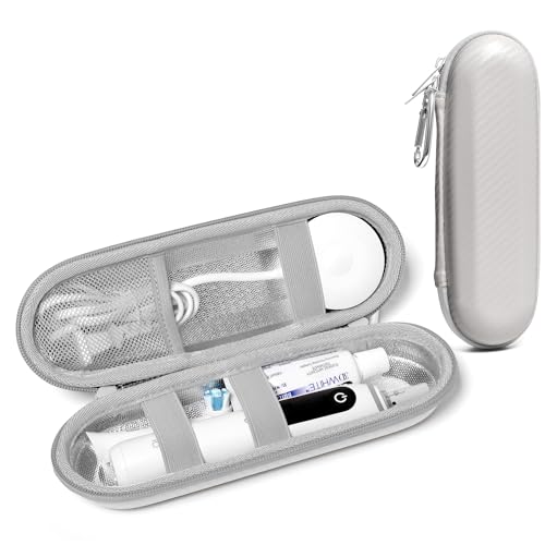 Nincha Hard Shell Electric Toothbrush Case - for Oral-B iO/Pro/Smart Series Bigger Size Travel Case Fits all Powered Toothbrushes and Accessories White - color: White