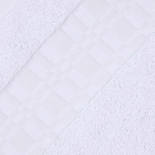 Superior 6-Piece Cotton Towel Set, Geometric Design, Dobby Border, Plush Quick Dry Towels, Decorative Bathroom, Spa, Includes 2 Bath, 2 Hand, 2 Face Towels/Washcloth, Larissa Collection, White-White - color: White-white, size: 6 Piece Towel Set