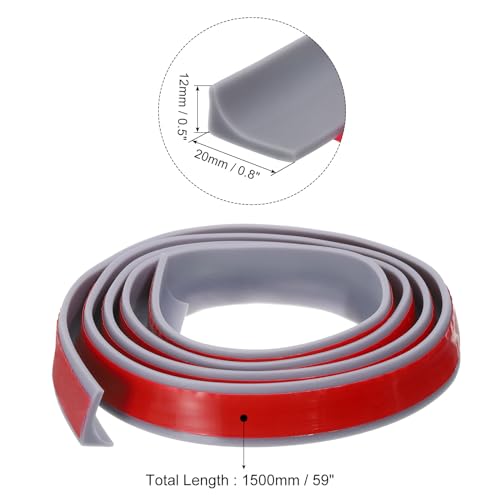 uxcell 59 Inch Collapsible Shower Barrier Stopper Water Splash Guard Blocker 59"Lx0.8"Wx0.5"H for Bathroom Kitchen Wet and Dry Separation, Gray - color: Gray, size: 59"Lx0.8"Wx0.5"H