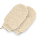 GUARD&MARINE Natural Shower Mitts - Hemp Bath Gloves for Skin Exfoliation, Mitt Washcloth for Body Scrub and Cleansing - Soft Loofah for Men and Women - Set of 2 Wash Mittens