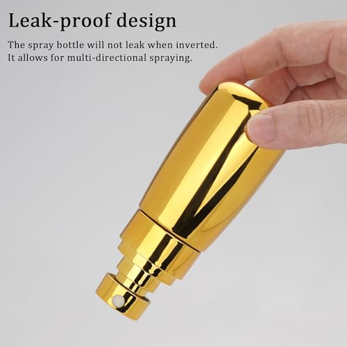 Cosywell Travel Spray Bottle TSA Approved 3 Pack 2oz 60ml Leak Proof Fine Mist Spray Bottle Empty Plastic Refillable Containers for Hair Perfume Toners Rose Water Cosmetics(Brown+Clear+Glod) - color: Brown+Clear+Gold, size: 2 oz