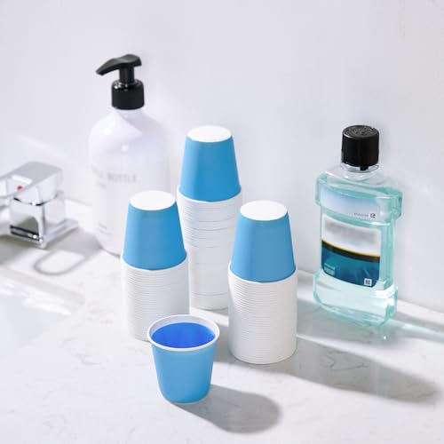 Turbo Bee 3oz Disposable Paper Cups 2400Pack, Small Bathroom Cups Bulk, Rinse Small Blue Paper Mouthwash Tumblers Perfect for Bathroom, Party, Picnic, Travel and Events - color: ML-paper 2400pack-3oz