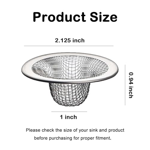 20Pcs Small Drain Mesh Basket, 2.125'' Bathroom Sink Drain Strainer Screen Mesh Sink Strainer Hair Catcher Drain Filter Cover for Bathtub Lavatory RV Laundry Shower Floor Utility Sink Drain - size: 2.125'' ( 20 Pcs)