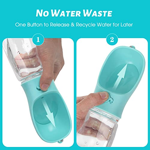 Kalimdor Dog Water Bottle, Leak Proof Portable Puppy Water Dispenser with Drinking Feeder for Pets Outdoor Walking, Hiking, Travel, Food Grade Plastic (19oz Blue) - color: 19oz Blue