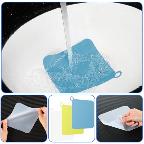 Yinkin 6 Pcs Drain Covers to Keep Bugs Out Silicone Shower Floor Tub Stoppers Bathtub Drain Stoppers Sewer Anti-Odor Mats Deodorizing Plugs for Bathroom(6 x 6 Inch,Square,Blue, Yellow and White) - color: Blue Yellow and White, size: 6 x 6 Inch, style: Squ