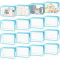 YedsIntu 16 Pieces Clear Cosmetic Bags, PVC Clear Pouch with Zipper TSA Approved Toiletry Bag for Travelling, Waterproof Transparent Travel Makeup Cosmetic Organizer Case for Men and Women (Blue-M) - color: Blue-M