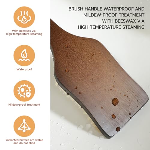 Back Scrubber Shower Brush,Dry Brushing Body Brush with 17.7 Inch Curved Long Handle, Natural Bristles for Lymphatic Drainage, Soft & Stiff Bristles Available (Natural Fiber, Stiff) - color: Natural Fiber, size: STIFF
