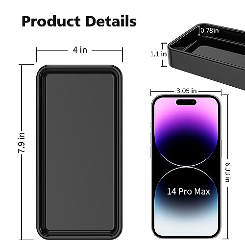 Gurygo 8" Ceramic Kitchen Soap Tray - Small Rectangular Vanity Tray for Bathroom - Countertop and Vanity Tray - Comestic Holder Bathtub Organizer - Bathroom Tray, (Black, Set/1) - color: Black, size: 7.9" x 4" x 1.1"