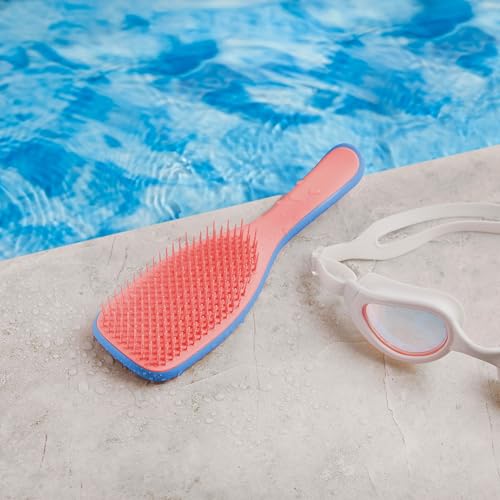 Tangle Teezer Ultimate Detangler Brush, Straight to Wavy, Apricot Blaze | Patented two-tier, regular-flex teeth reduce breakage & split ends on wet or dry hair; Shower-friendly hairbrush for all ages - color: Apricot Blaze