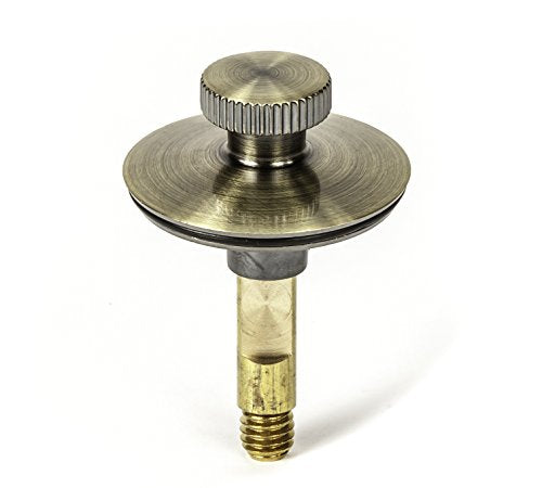 Universal Lift n Turn, (Twist Close) Bath Tub/Bathtub Drain Stopper Includes 3/8" and 5/16" Fittings Antique Brass - color: Antique Brass, size: With Hair Catcher