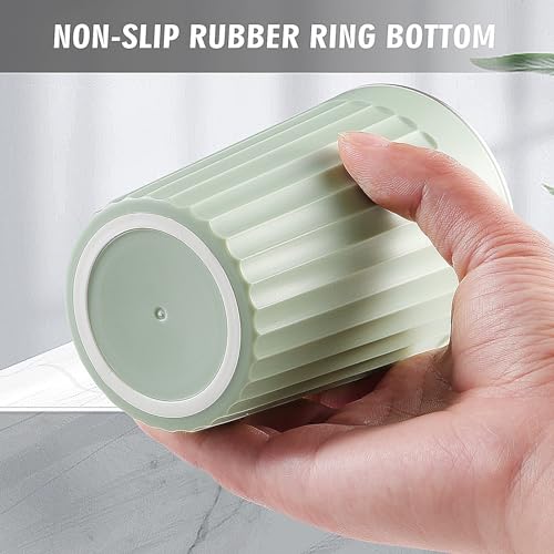 Toothbrush Holder for Bathroom-12oz Unbreakable Stainless Steel Bathroom Cup,Easy to Clean Toothbrush Cup, Reusable Bathroom Tumbler Cups for Home/School/Office(3" x 4.5" Green) - color: Green