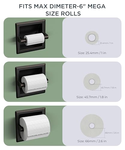 FORIOUS Recessed Toilet Paper Holder, Stainless Steel Durable Tissue Roll Holder Wall Mount for Bathroom Space Saving Design with Mounting Bracket, in Wall Toilet Paper Dispenser, Oil Rubbed Bronze - color: Oil Rubbed Bronze