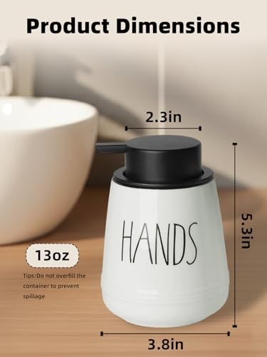 Ceramic Soap Dispenser Set, 13oz Wash Soap Dispenser(Liquid-Hands & Dishes) - color: Liquid-hands & Dishes