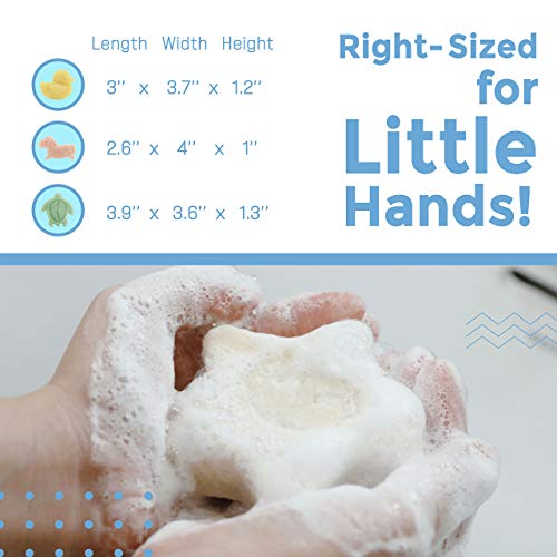 myHomeBody Konjac Sponge, Bath loofah, 3pc, Unicorn, Duck, Sea Turtle | Natural Safe Plant-Based, Cute Shapes Bath Sponge for bathing, Shower Sponge for bath, Body Loofah, Shower Loofah, Face Luffa - color: Unicorn, Duck, Sea Turtle