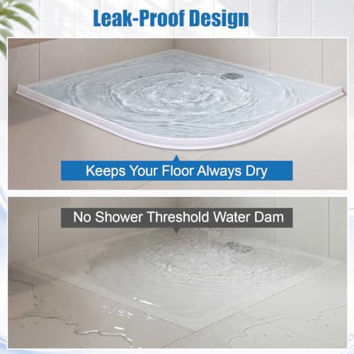 1.57" High Collapsible Shower Threshold Water Dam, 78 Inch Silicone Shower Water Splash Dam Guard Strip Barrier for Bathroom Floor, Wet and Dry Separation Bathroom and Kitchen - style: 1.57"