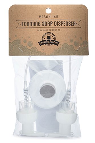 Jarmazing Products Mason Jar Foaming Soap Dispenser Lids - Includes Waterproof Stickers! - White - 2 Pack - color: White, size: Pack of 2