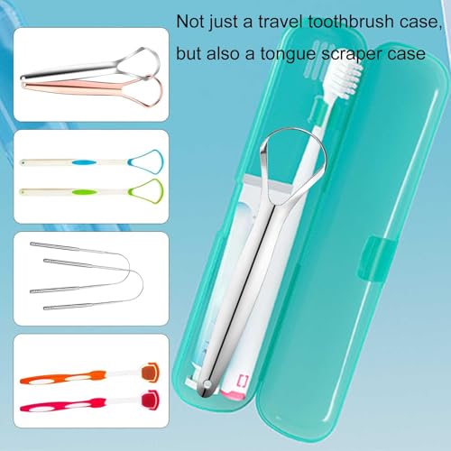 2 Pack Toothbrush Travel Case, Breathable Toothbrush Travel Holders, Tongue Scraper Case, Compact Portable Toothbrush Holder for Travel, Vacation, Camping, Gym, Business Trips, Office, Cruise - color: Light color