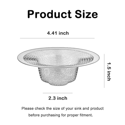 10Pcs Metal Mesh Kitchen Sink Strainer, 4.41" Stainless Steel Slop Basket Filter Trap Kitchen Sink Drain Strainer Screen Mesh Food Catcher for Most Kitchen Sink Bathroom Shower Floor Drain - size: 4.41'' ( 10 Pcs)