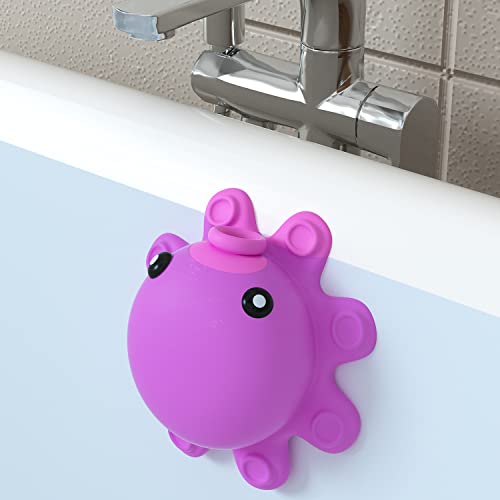 Bathtub Overflow Drain Cover - Tub Overflow Drain Cover, Soak Bath, Spa Accessories - Adds Inches of Water for Deeper Bath (Silicone, Hot Pink) - color: Hot Pink