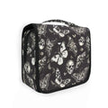 MNSRUU Hanging Toiletry Bag Gothic Skull Butterfly Travel Makeup bag for Toiletries Portable Travel Toiletry Organizer Cosmetic Bags with Hanging Hook - color: Skull A8414