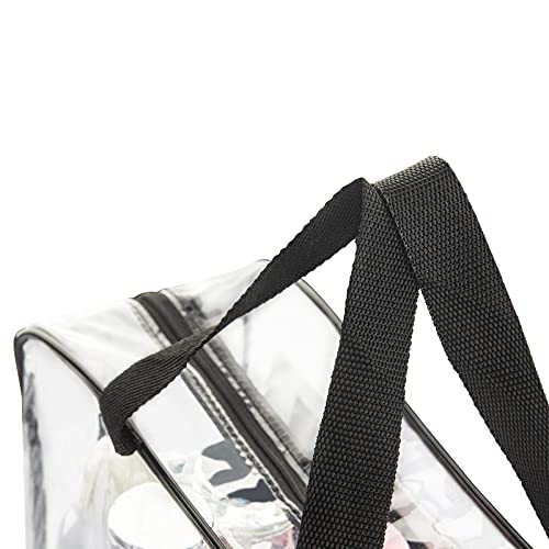 HAOGUAGUA 2-Piece Large Clear Makeup Cosmetic Organizer Bag, Plastic Tote Bags, Waterproof Transparent Handbag Purse