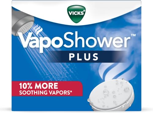 Vicks, VapoShower Plus, Shower Steamers, Eucalyptus Shower Steamer & Menthol Scent, Clean Dissolving Vapor Shower Tablets, Aromatherapy Shower Steamer & Shower Bombs, 12 Count (Pack of 6) - size: 12 Count (Pack of 6), style: VapoShower Plus 12ct