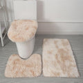 Bathroom Rugs Sets 3 Piece Thick Fluffy Soft Bathroom Rugs and U-Shaped Toilet Mat Washable Absorbent Floor Mat Light Brown Gradient - color: Light Brown Gradient